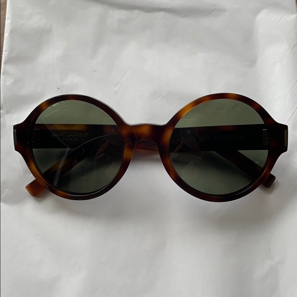 Saint Laurent Round Tortoise Sunglasses - Picture 1 of 8